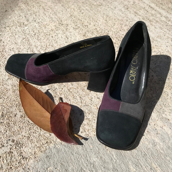 Franco Sarto suede patchwork square heels 7.5 - Picture 1 of 8